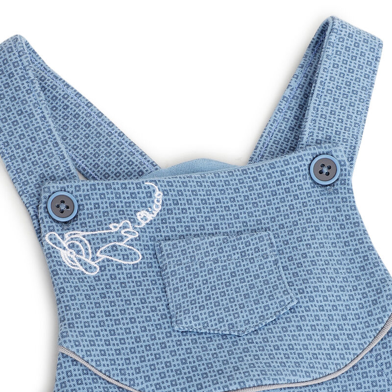 Boys Medium Light Blue Printed Short Dungaree image number 2